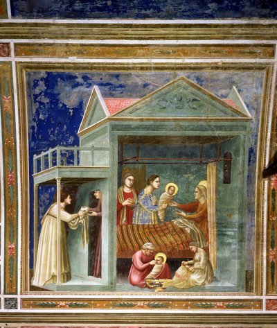 El Nacimiento de la Virgen, c.1305 de Giotto di Bondone